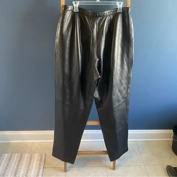 VTG New Zealand Lambskin High Rise Leather Pants- size 16 - Picture 4 of 7